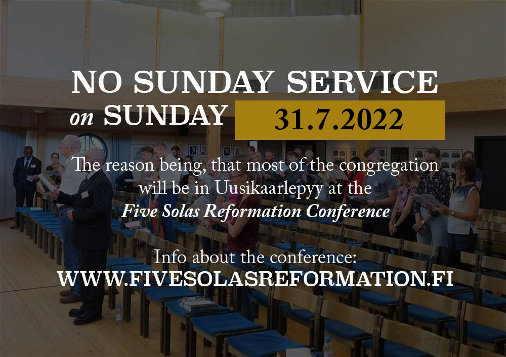 No meetings (Five Solas Conference) Grace Baptist Church / Armon